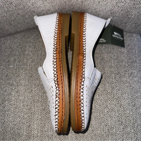 Spring Step Ingrid Soft Leather Slip On Loafer White Women Size 6.5 EU 37 NIB - Picture 11 of 13